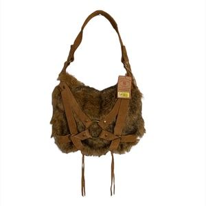NWT Lucky brand Taluca Lake Medium Faux Fur Hobo bag